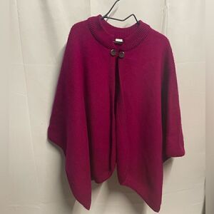 Fuschia Alpaca Wool Poncho